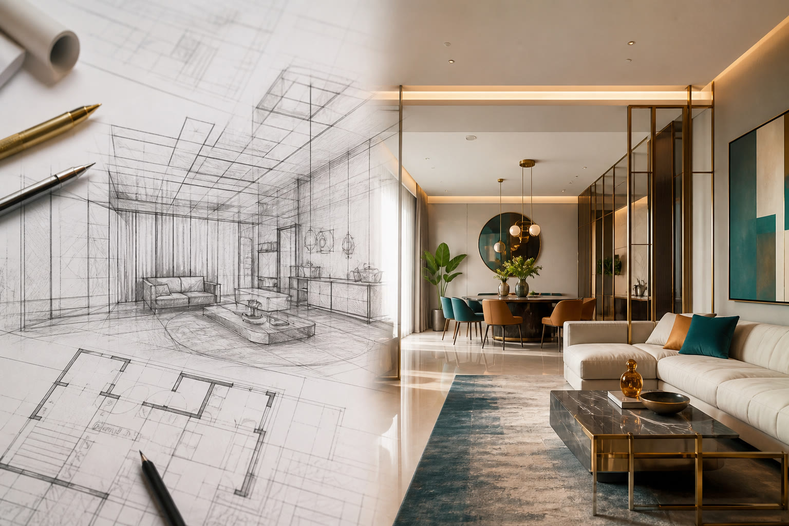 From concept sketches to finished interior
